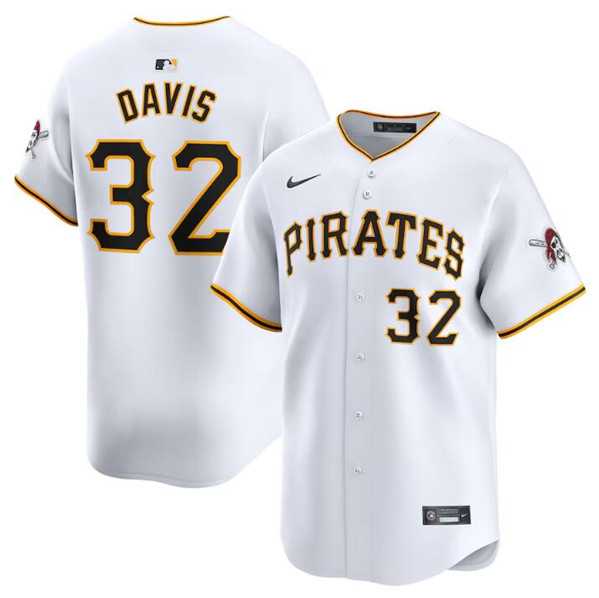 Mens Pittsburgh Pirates #32 Henry Davis White Home Limited Baseball Stitched Jersey Dzhi->pittsburgh pirates->MLB Jersey